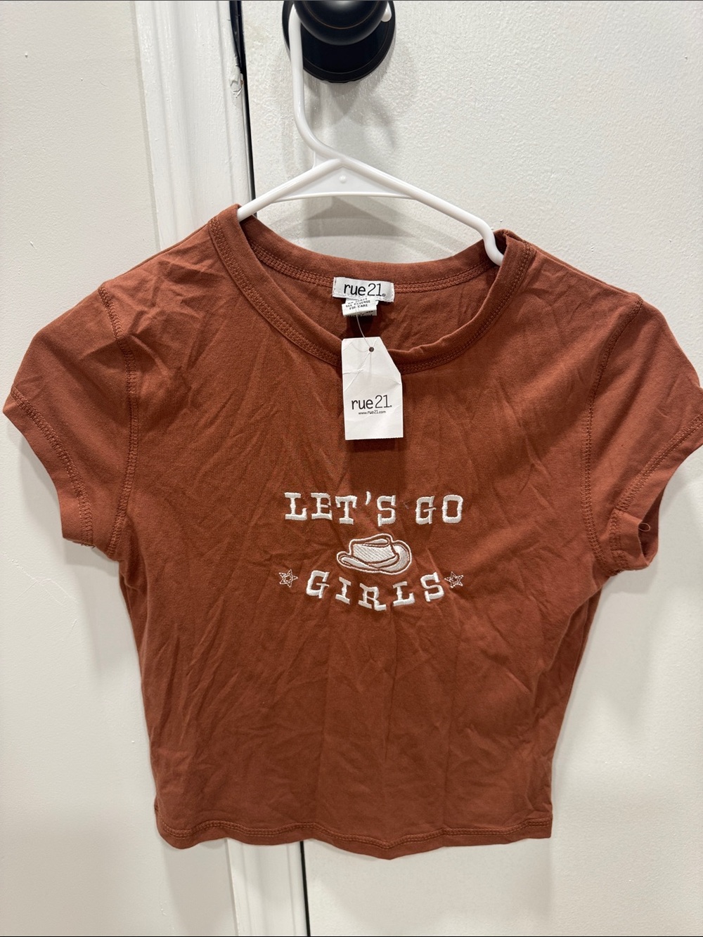Rue21 Rust Brown 'Let's Go Girls' Short Sleeve Tee